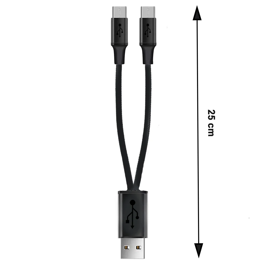 USB-C Ladekabel 25cm in schwarzer Farbe