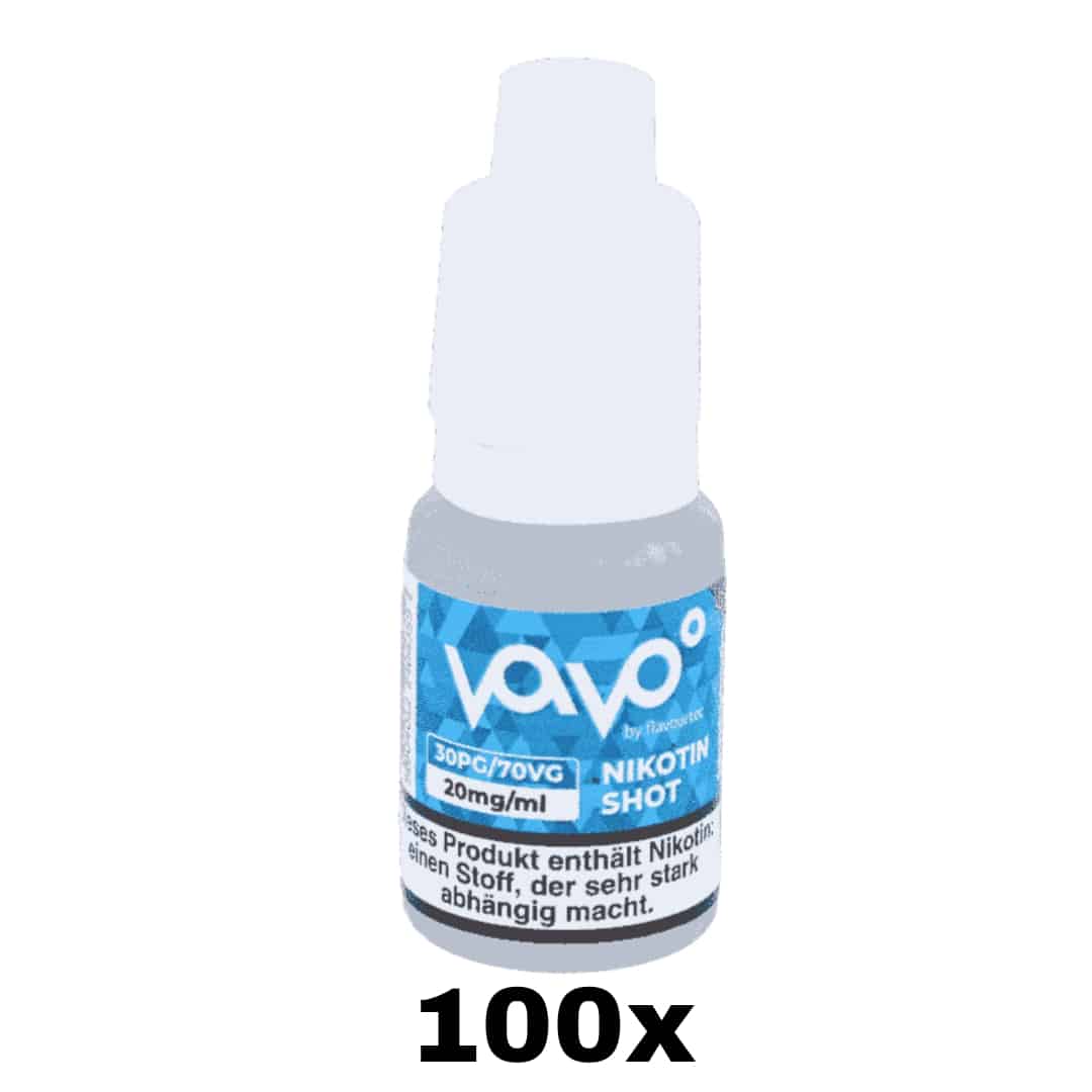 100er Packung Vavo Nikotin Shot 70VG / 30PG 20mg
