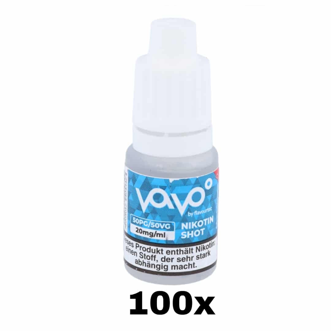 100er Packung Vavo Nikotin Shot 50VG/50PG 20mg