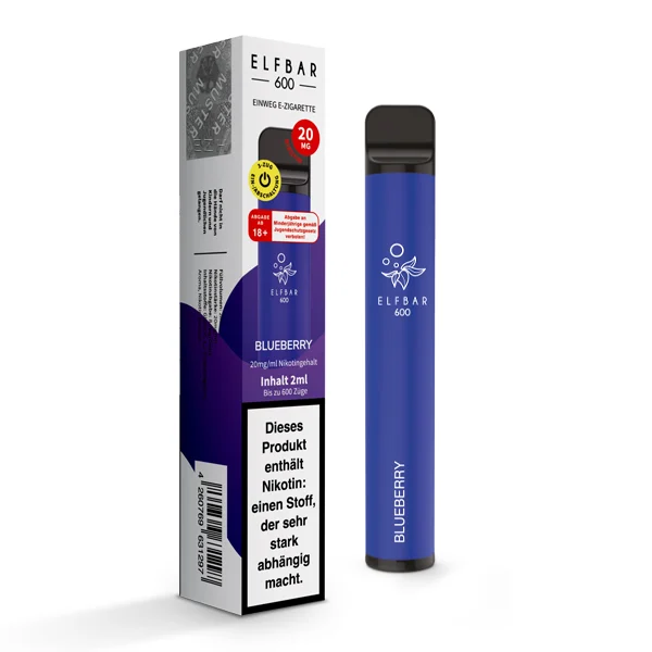 ElfBar 600 Blueberry Vape 20mg mit Verpackung – Einweg E-Zigarette mit Blaubeer-Geschmack