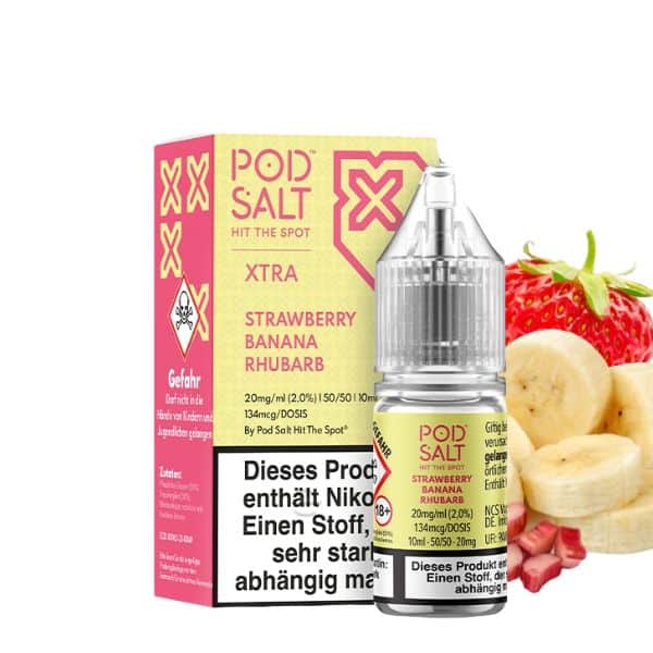 Pod Salt Xtra Nikotinsalz Liquid - Strawberry Banana Rhubarb