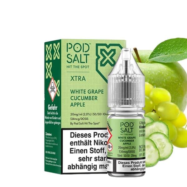 Pod Salt Xtra Nikotinsalz Liquid - White Grape Cucumber Apple