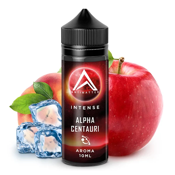 Antimatter INTENSE Alpha Centauri Longfill Aroma zum selber mischen von E-Zigaretten Liquids mit dem Geschmack von Apfel, Pfirsich und Eis.