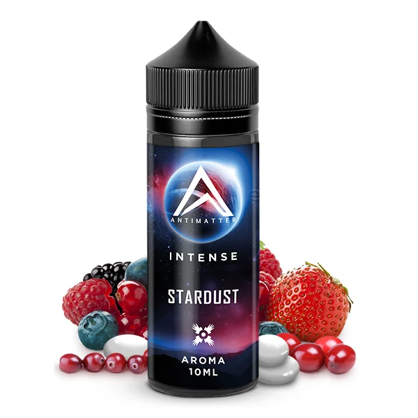 Antimatter INTENSE Stardust Aroma zum selber mischen von E-Zigaretten Liquid mit dem Geschmack von Waldfrucht Dragees und Minze.