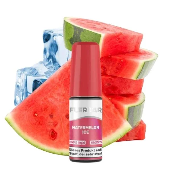 Flerbar E-Zigaretten Liquid mit dem Geschmack von Wassermelone und Eis.