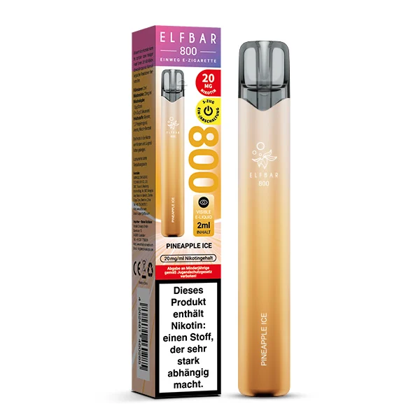 ElfBar 800 Pineapple Ice Einweg E-Zigarette mit Originalverpackung