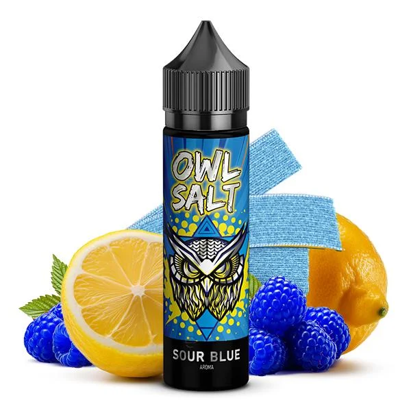 OWL Salt Longfill Sour Blue Aroma – Süß-saure Drachenzungen mit blauer Himbeere und Zitrone, 10 ml in 60 ml Flasche