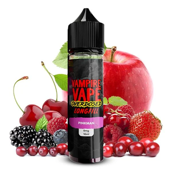 Vampire Vape Overdosed Pinkman Aroma – Intensiver Beerenmix mit Apfel, Kirsche und Waldfrüchten, 10ml in 60ml Longfill-Flasche