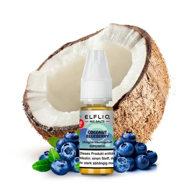 ElfBar ELFLIQ Liquid Coconut Blueberry Nikotinsalz – 10 ml Flasche mit Kokosnuss und Blaubeeren