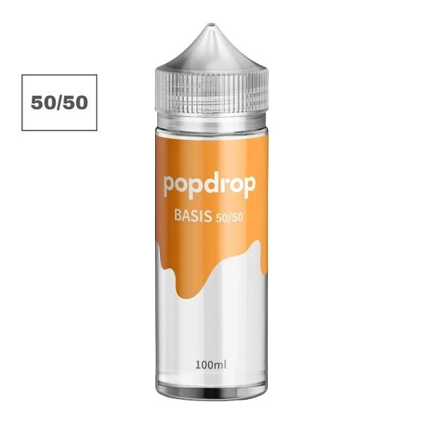 Popdrop Liquid Base 50/50 100ml – ausgewogene nikotinfreie Vape Base zum Selbstmischen