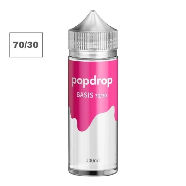 Popdrop Liquid Base 70/30 100ml – VG-lastige nikotinfreie Vape Base zum Selbstmischen