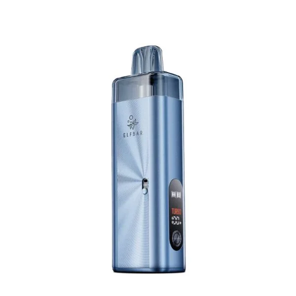 ElfBar ELFX Mega Pod Kit in Cyan mit Farbdisplay und Turbo-Modus