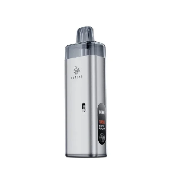 ElfBar ELFX Mega Pod Kit in Silver mit Farbdisplay und Turbo-Modus
