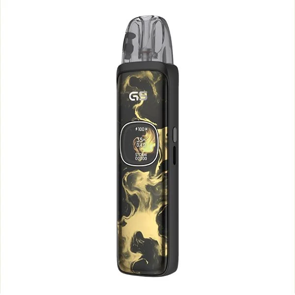 Uwell Caliburn G5 Pod Kit Black Gold mit schwarzem Gehäuse und goldenem Design