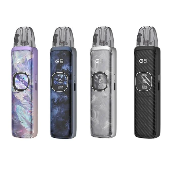 Uwell Caliburn G5 Pod Kit in Aurora Feathers, Navy Ripples, Silver Marble und Black Carbon