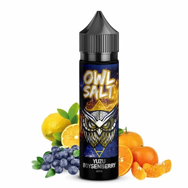 OWL Salt Longfill Yuzu Boysenberry Aroma – Japanische Yuzu und süß-säuerliche Boysenbeere, 10 ml Aroma in 60 ml Flasche